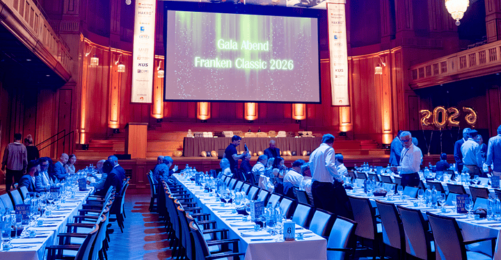 Festlich gedeckter Saal im Regentenbau – Gala-Dinner Franken Classics 2026 Bad Kissingen